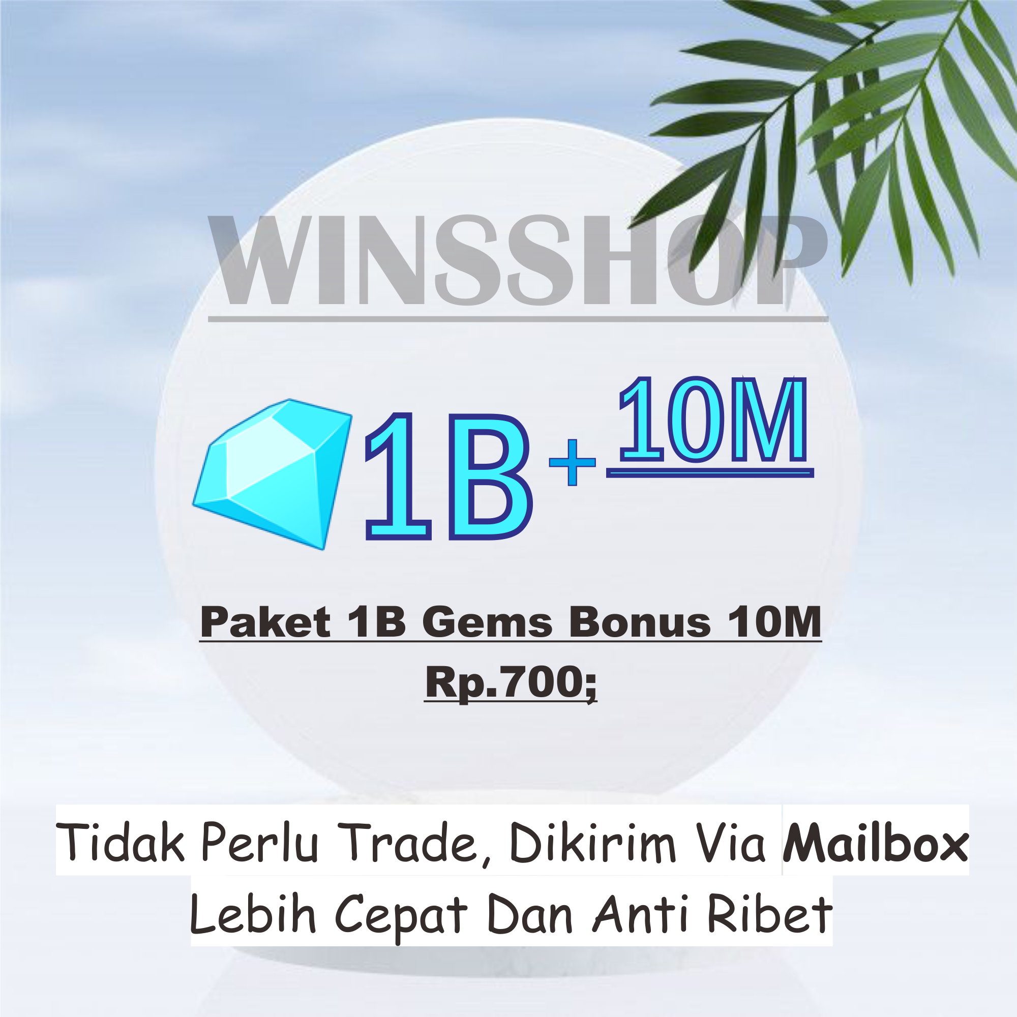 Jual Paket 1B Gems Bonus 50M Roblox winsshop | VCGamers