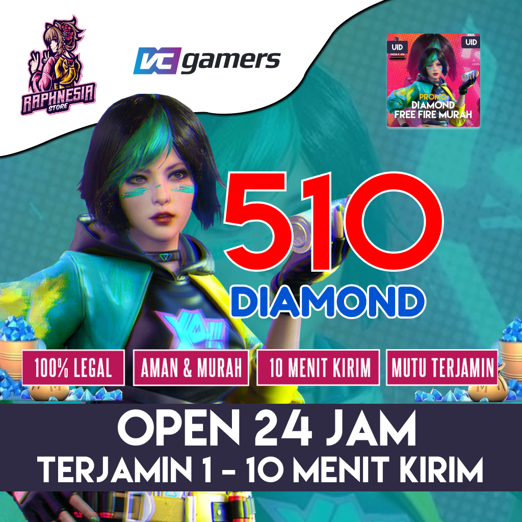 Jual 510 Diamonds Free Fire Raphnesia | VCGamers