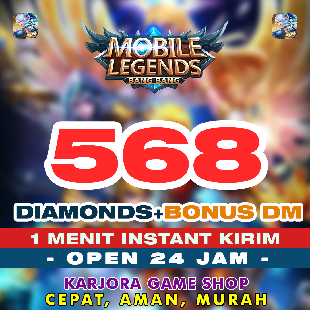 Jual 568 Diamonds Mobile Legends Karjora Game Shop | VCGamers