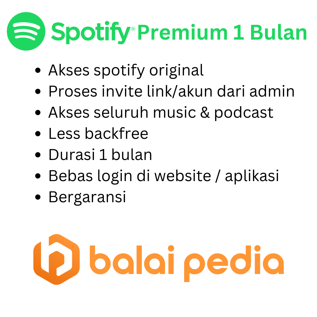 Jual Upgrade Premium 1 Bulan - Spotify Spotify Balai Pedia | VCGamers