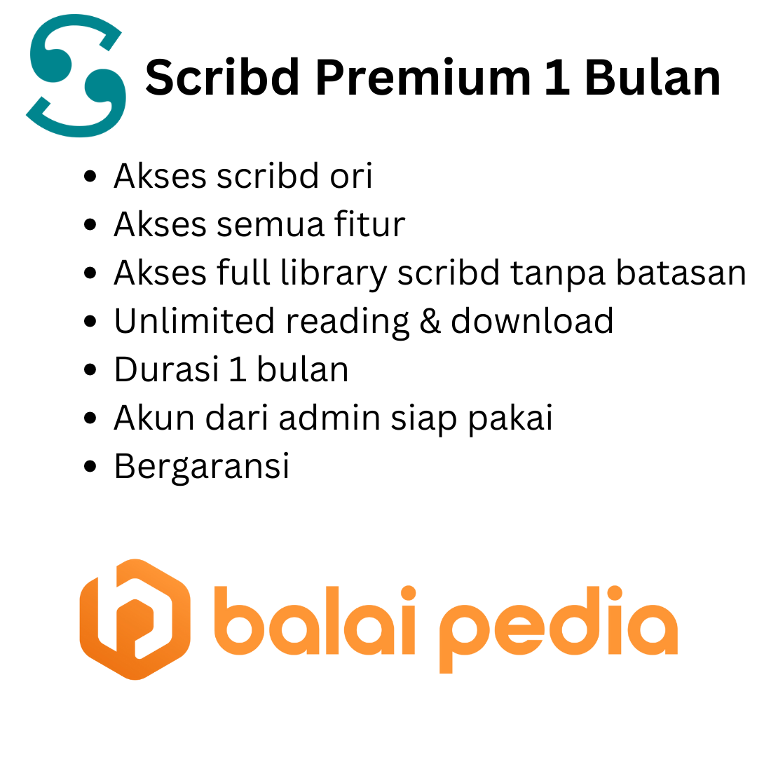 Jual Premium 1 Bulan Scribd Balai Pedia | VCGamers