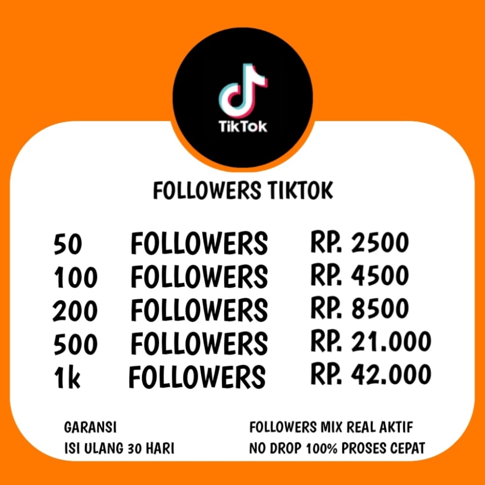 Jual followers tiktok 50 - 1k TikTok MINE.STORE | VCGamers