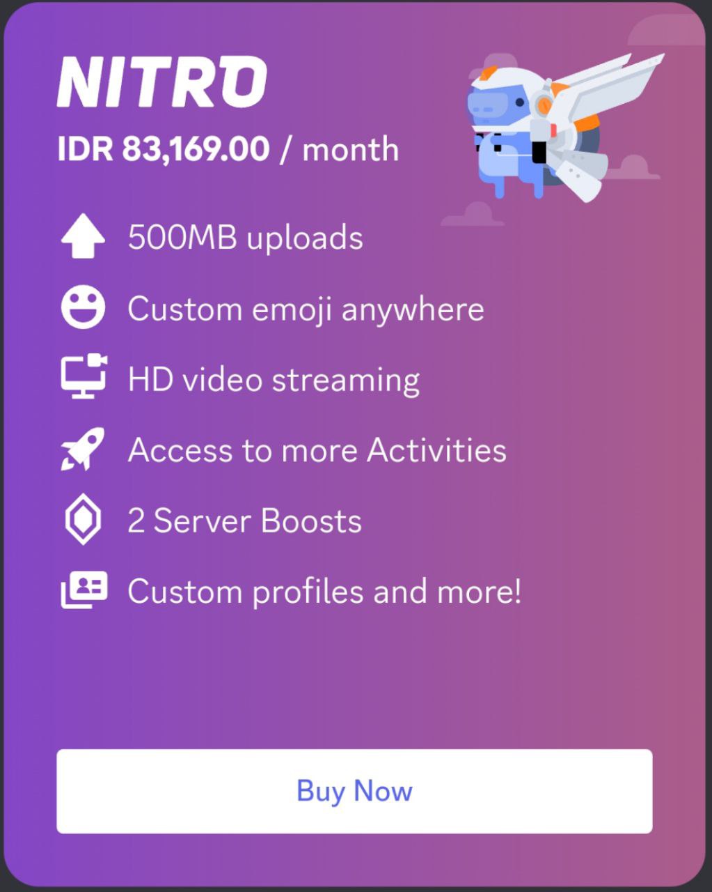 Jual DISCORD NITRO 1 BULAN BOST 2 SERVER (A) Discord Rains Exc | VCGamers