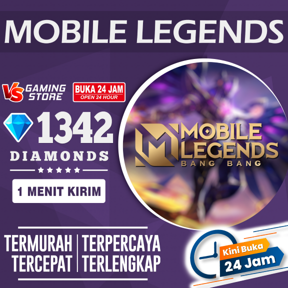 Jual 1342 Diamonds Mobile Legends Koin Topup | VCGamers