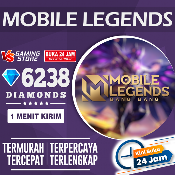 Jual 6238 Diamonds Mobile Legends Koin Topup | VCGamers