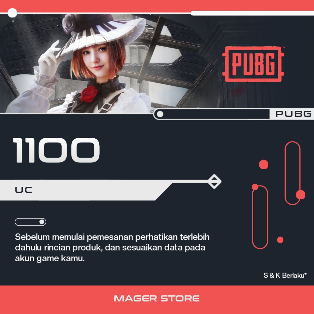 Jual 1100 UC PUBG Mobile Mager Store | VCGamers