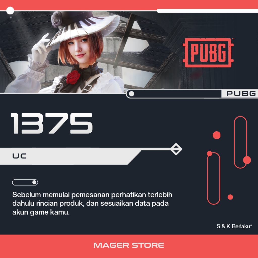 Jual 1375 UC PUBG Mobile Mager Store | VCGamers