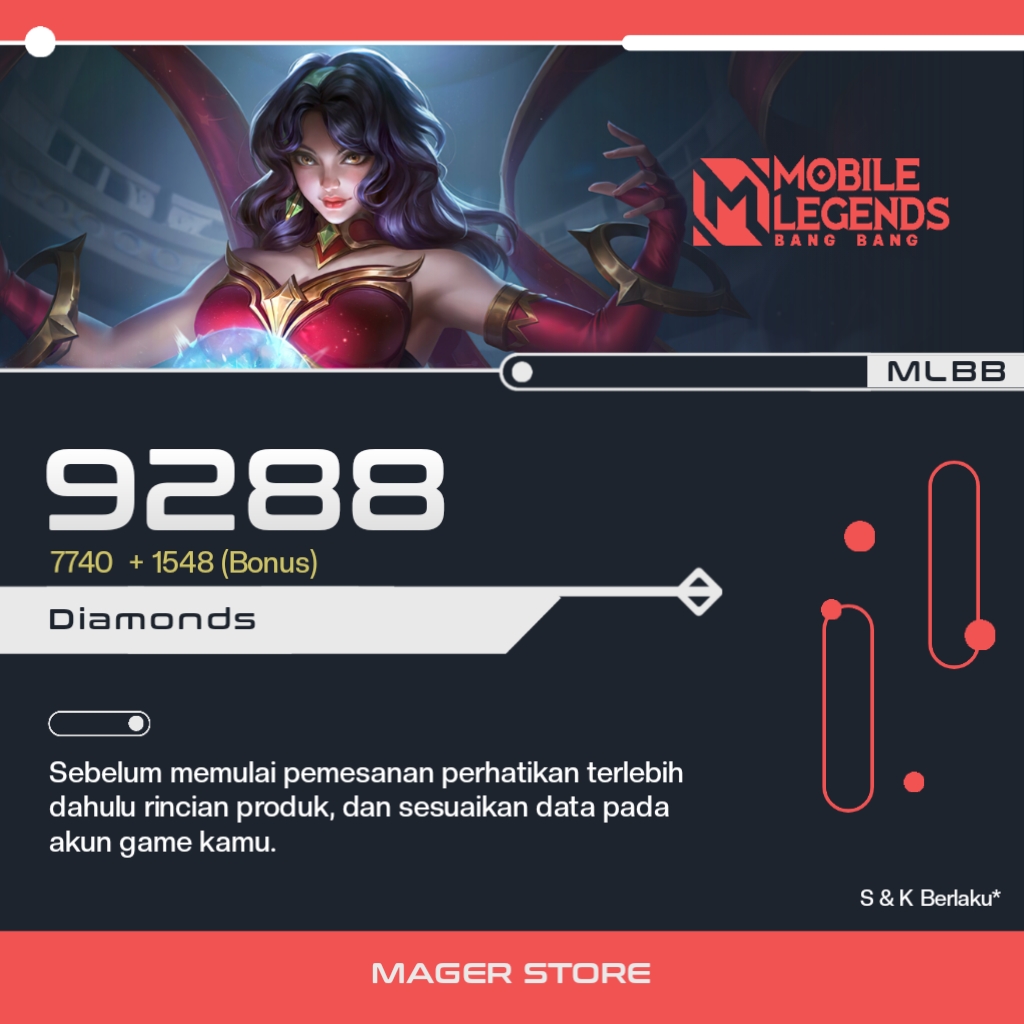 Jual 9288 Diamonds Mobile Legends Mager Store | VCGamers