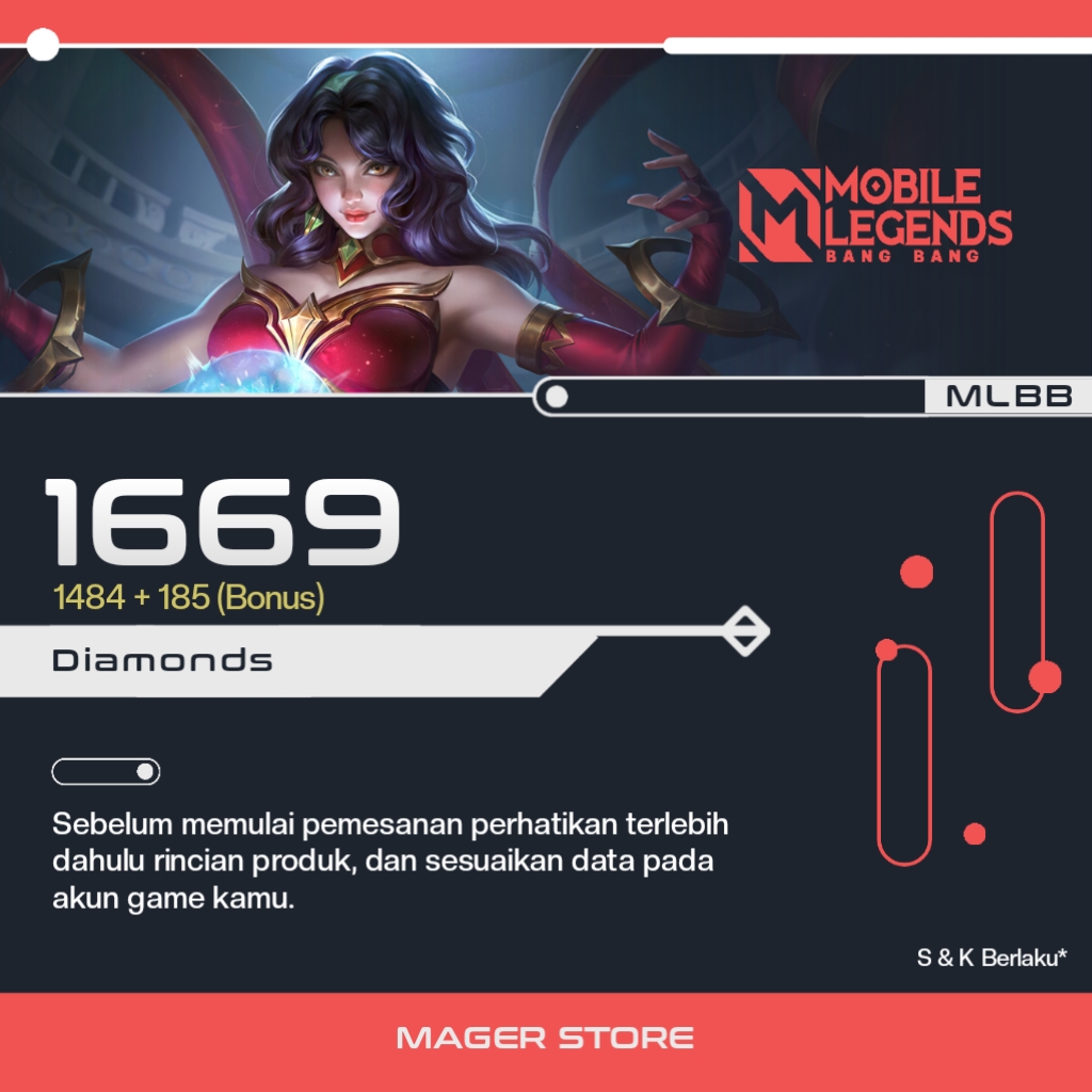 Jual 1669 Diamonds Mobile Legends Mager Store | VCGamers