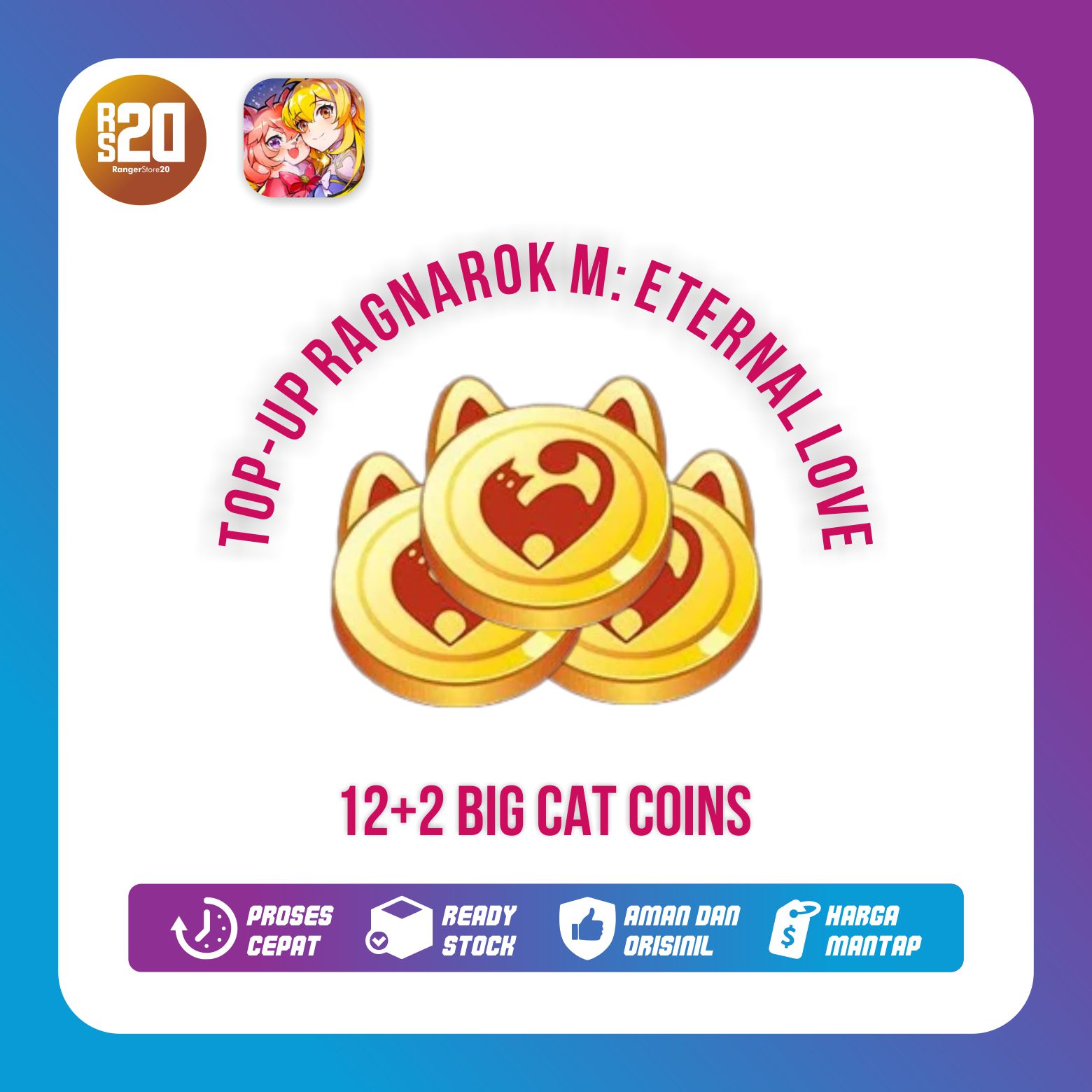 Jual 12 Big Cat Coin Ragnarok M Eternal Love RANGERSTORE20 | VCGamers