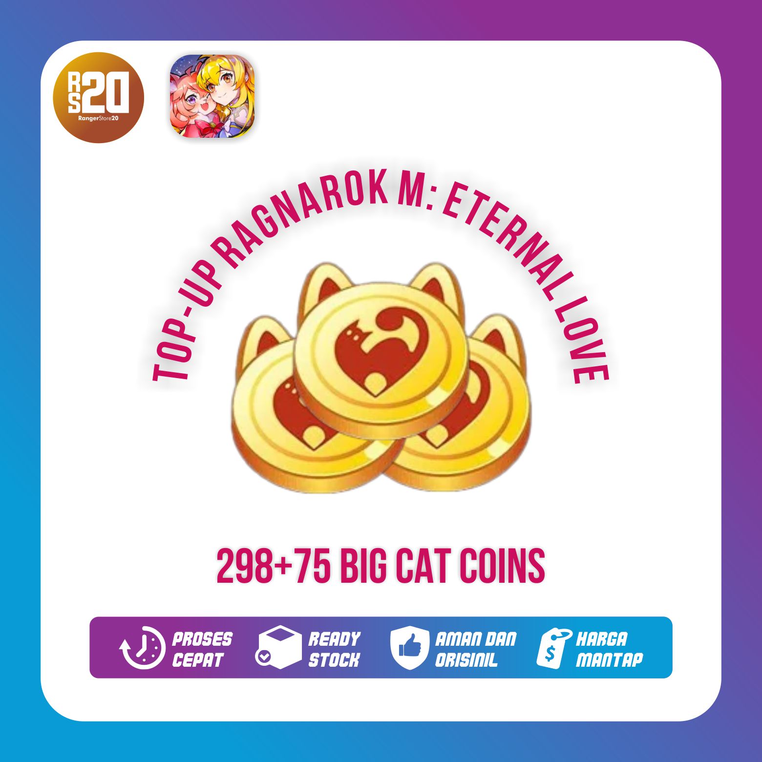 Jual 298 Big Cat Coin Ragnarok M Eternal Love RANGERSTORE20 | VCGamers