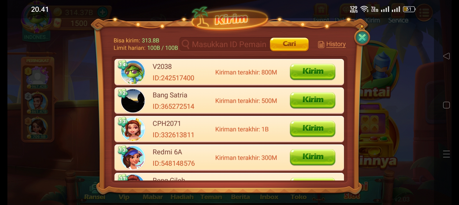 Jual 6B Koin Emas-D Higgs Games Island Stb store | VCGamers