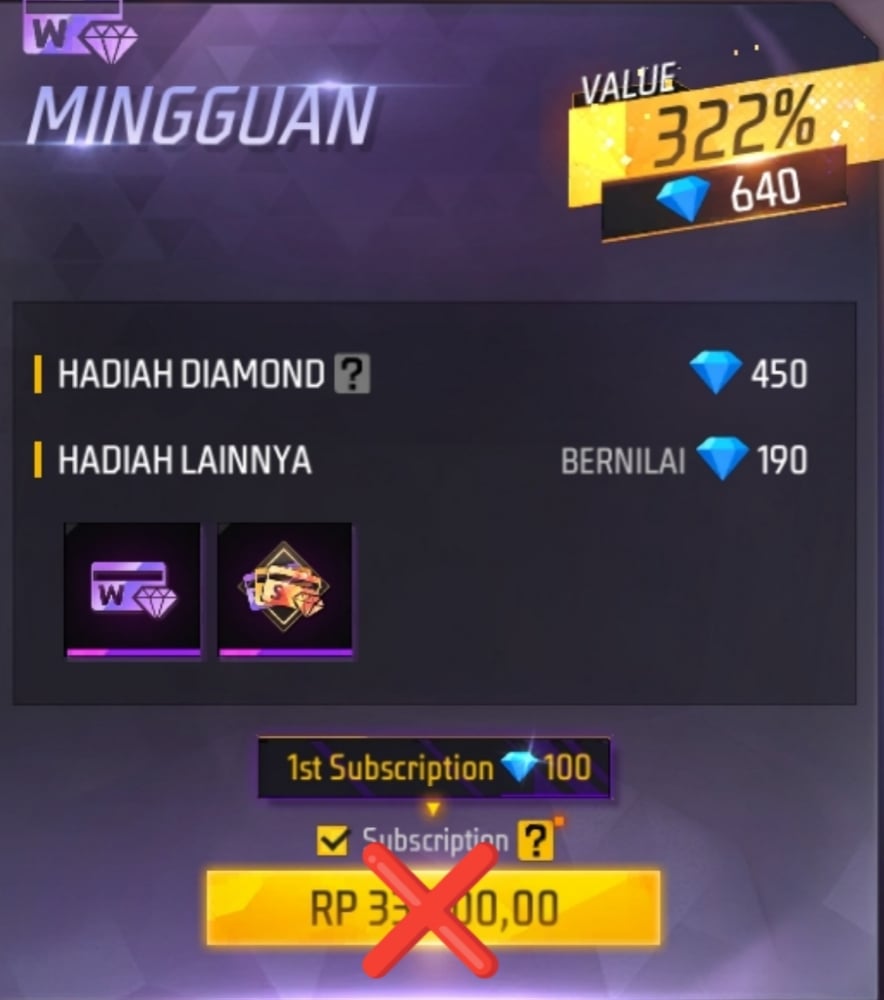 Jual Membership FF Mingguan Free Fire JaWir Store31 | VCGamers