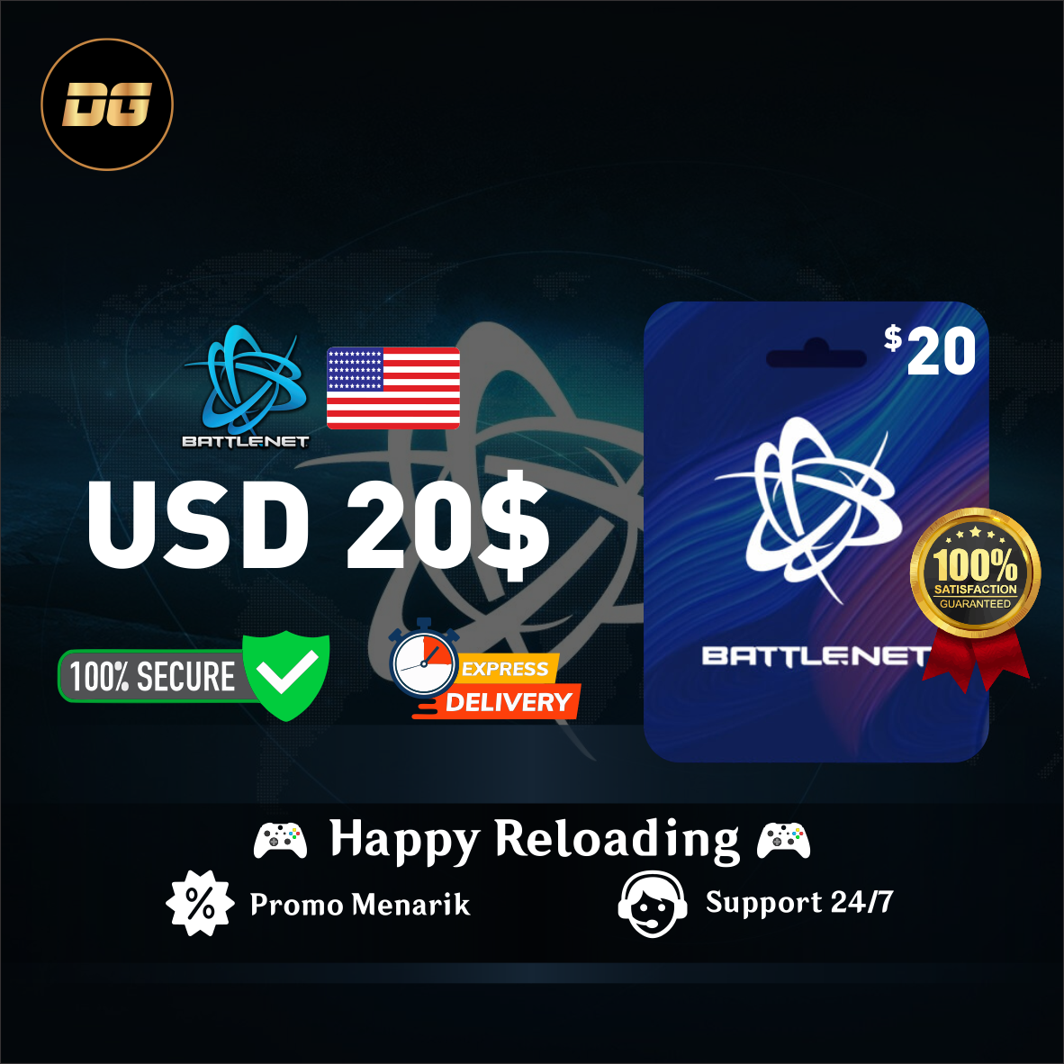 Jual US $20 Battle net degamingstore | VCGamers