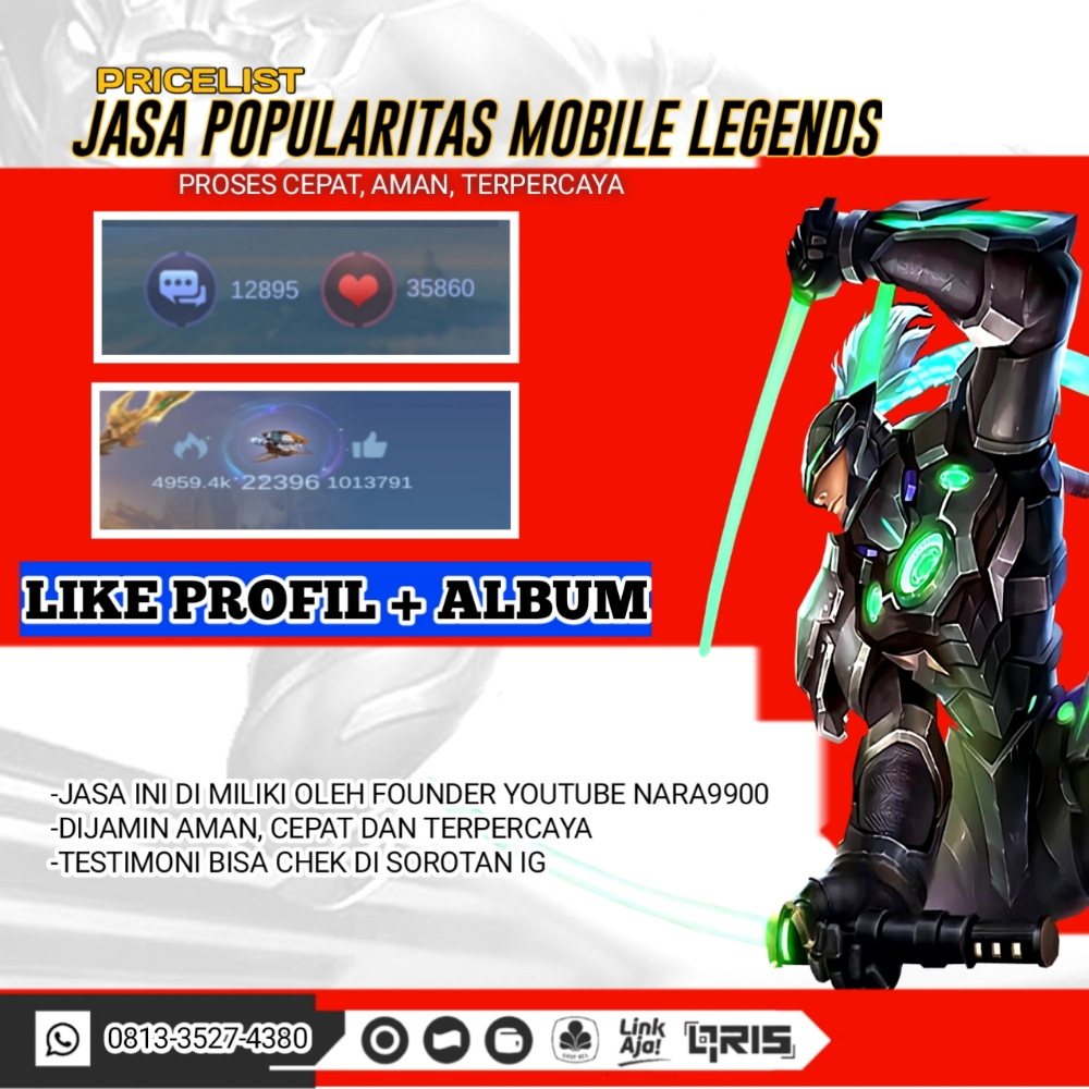 Jual Like profil dan album mobile legends Mobile Legends Narastore | VCGamers