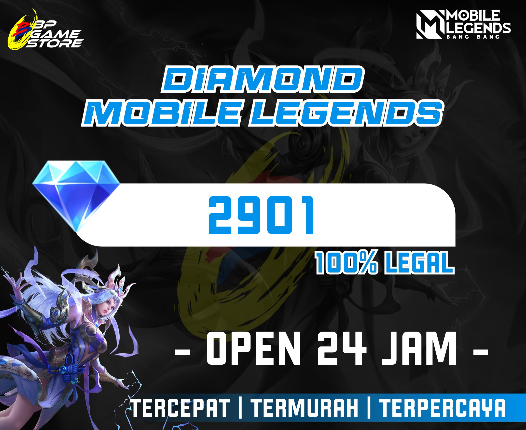 Jual 2901 Diamonds Mobile Legends BP GameStore | VCGamers