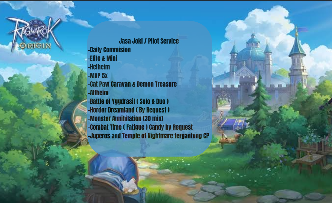 Jual Joki Daily (All daily) Ragnarok Origin Global (Link) Vinkim Store | VCGamers