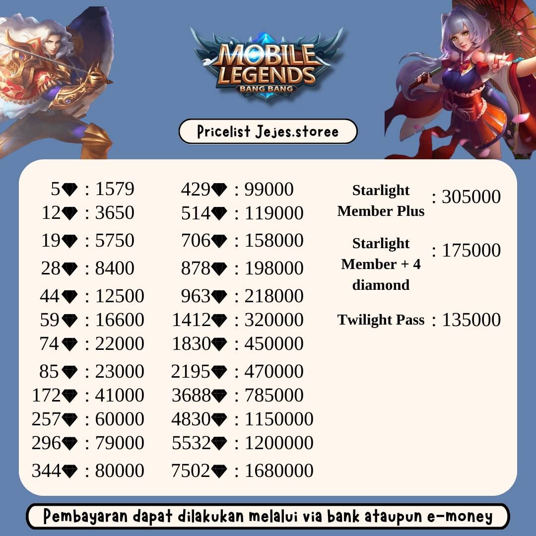 Jual 7502 Diamonds Mobile Legends jejes.storee | VCGamers