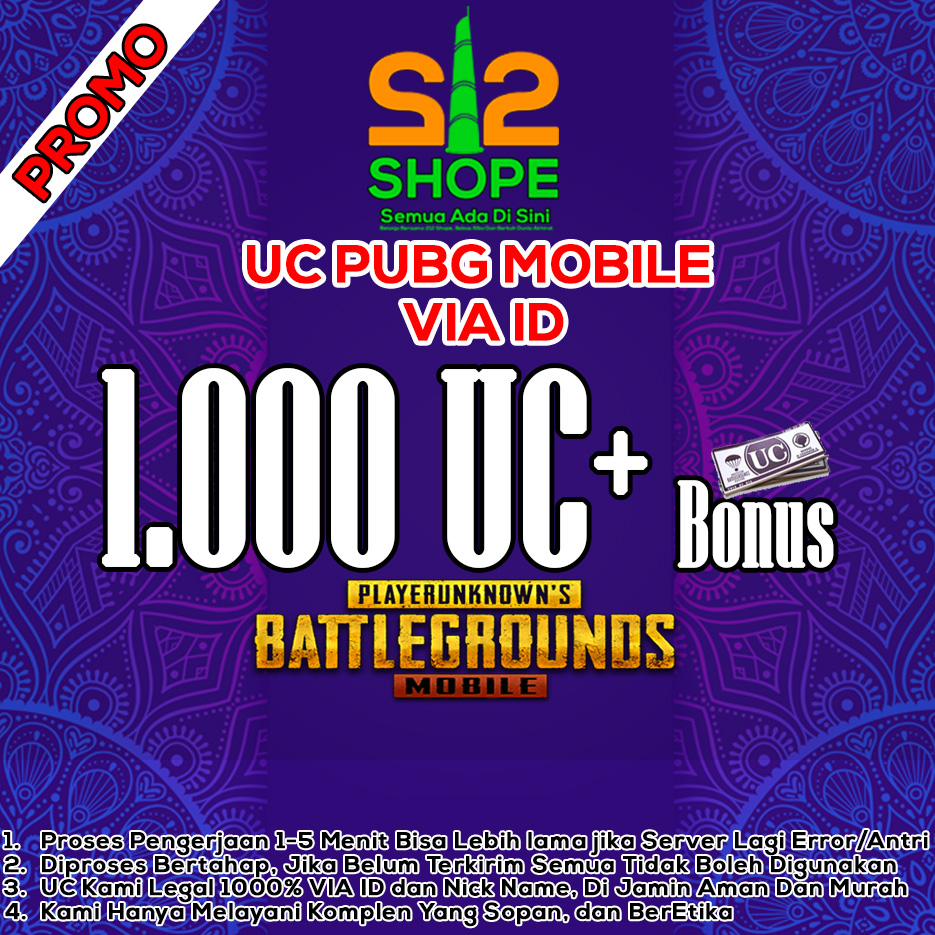 Jual 1000 UC PUBG Mobile 212 SHOPE | VCGamers