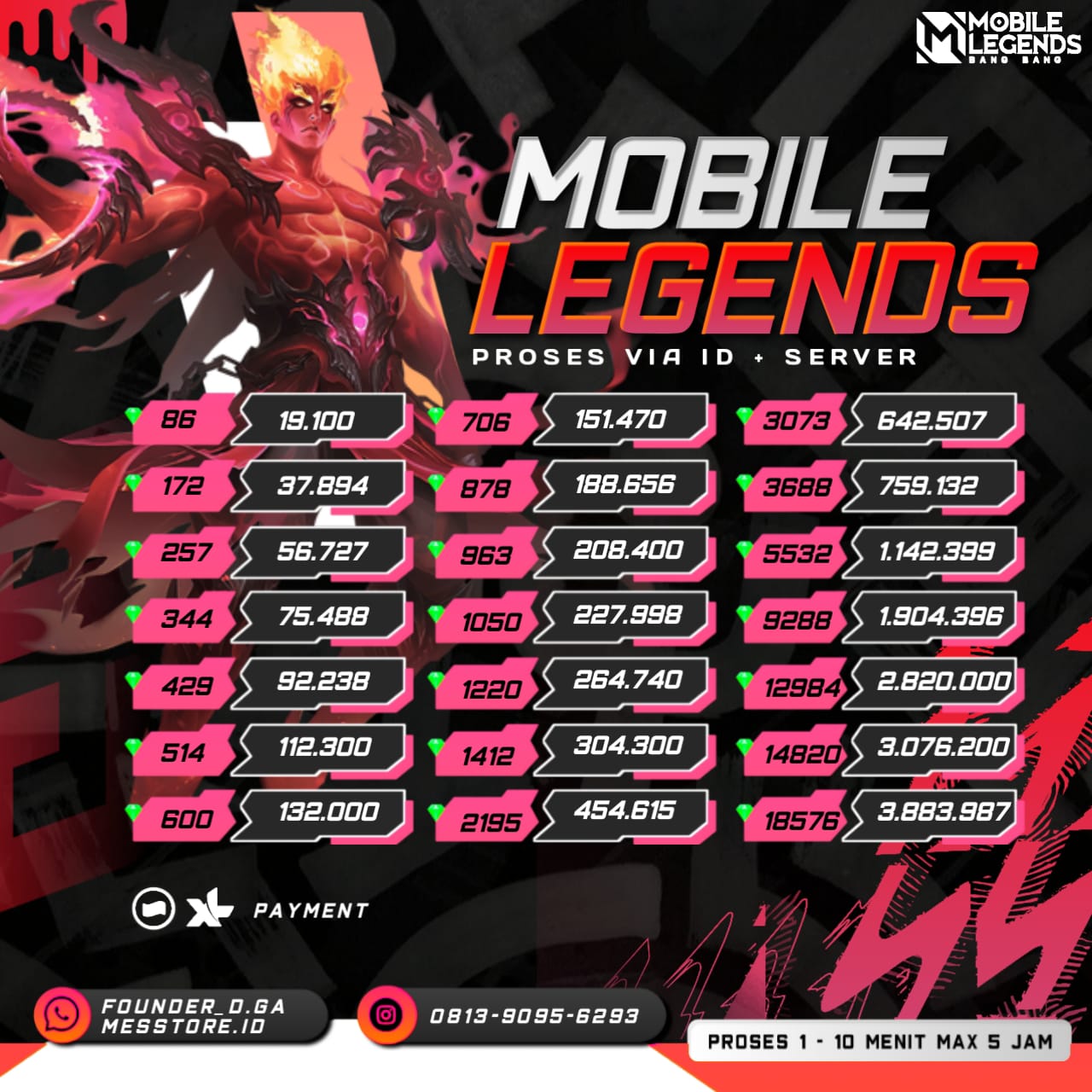 Jual 878 Diamonds Mobile Legends D. GAMES. ID | VCGamers