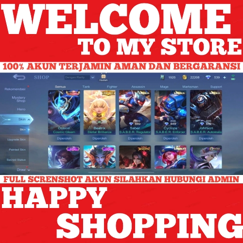 Jual SKIN 332 / 2 LEG / 2 CC / DLL Mobile Legends JujutsuKaisen | VCGamers