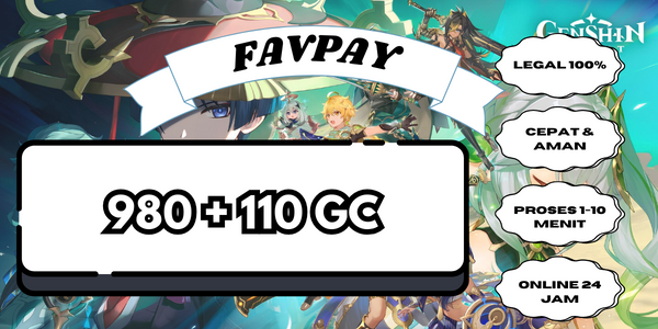 Jual 980 GC + Bonus - Genshin Genshin Impact FAVPAY | VCGamers