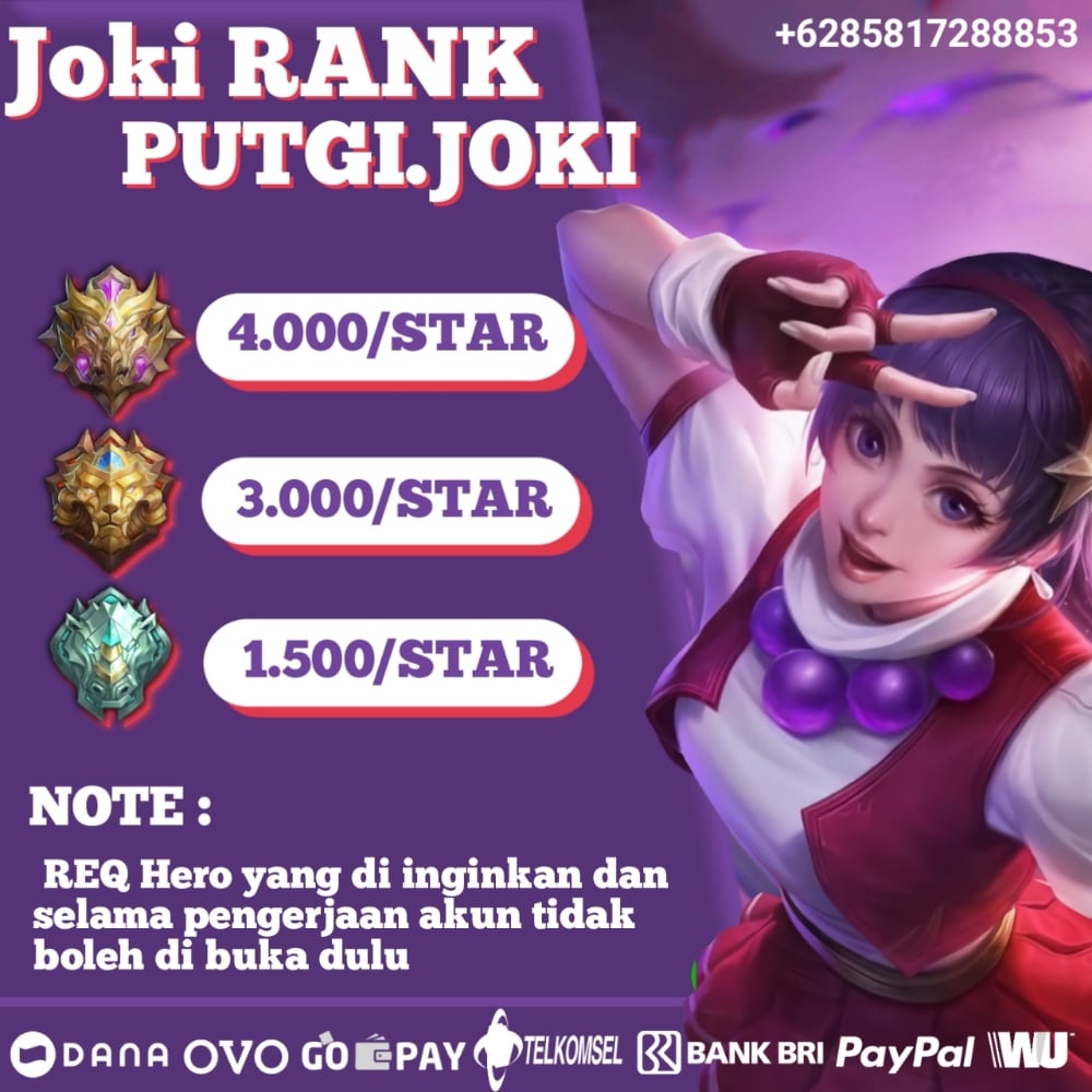 Jual JOKI RANK ML LEGEND Mobile Legends PUTGI.JOKI | VCGamers