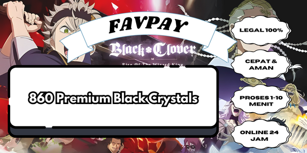 Jual 860 Premium Black Crystals Black Clover Mobile FAVPAY | VCGamers