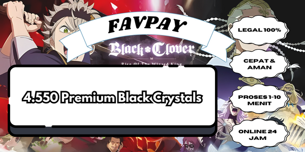 Jual 4550 Premium Black Crystals Black Clover Mobile FAVPAY | VCGamers