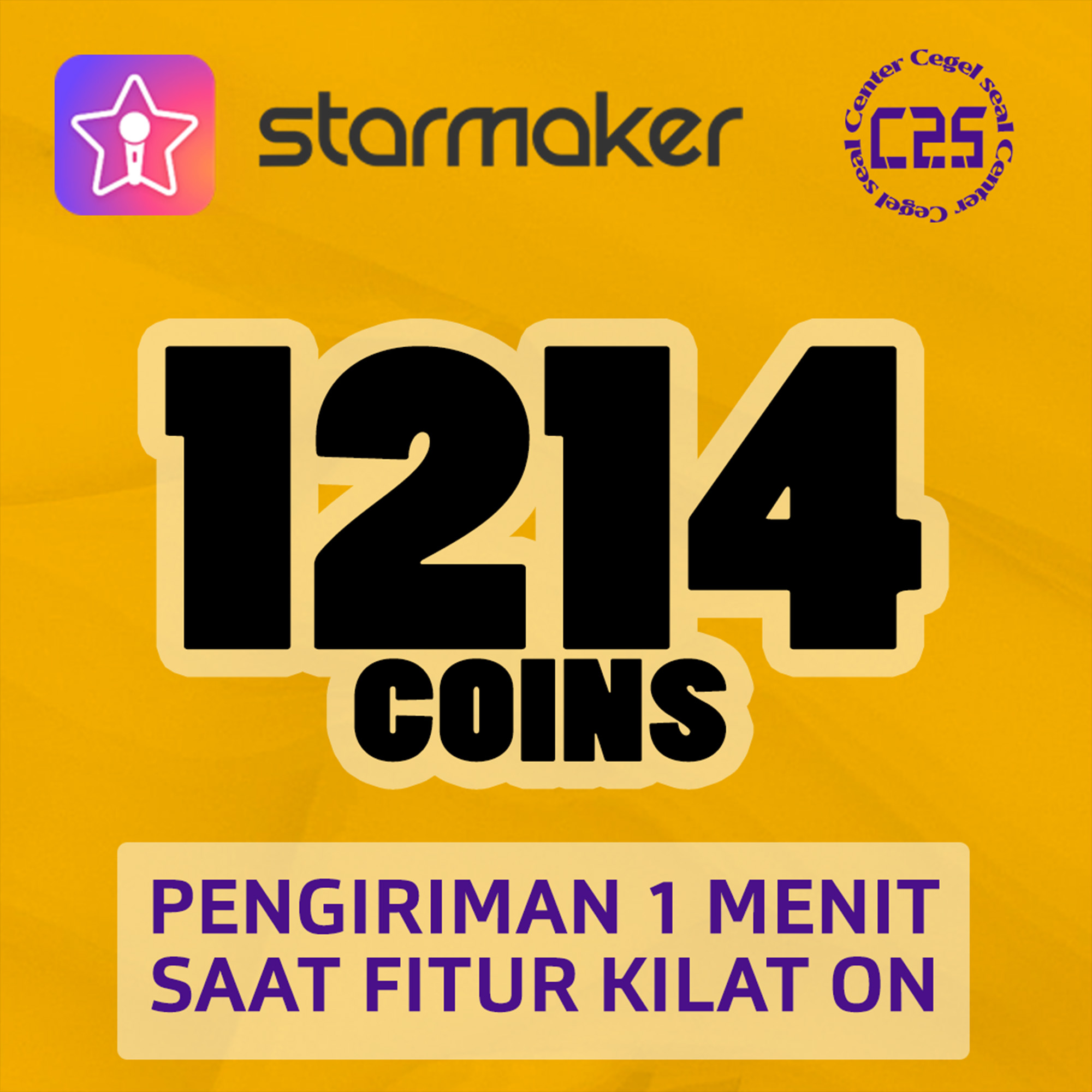 Jual 1214 Coins StarMaker Center Cegel Seal | VCGamers