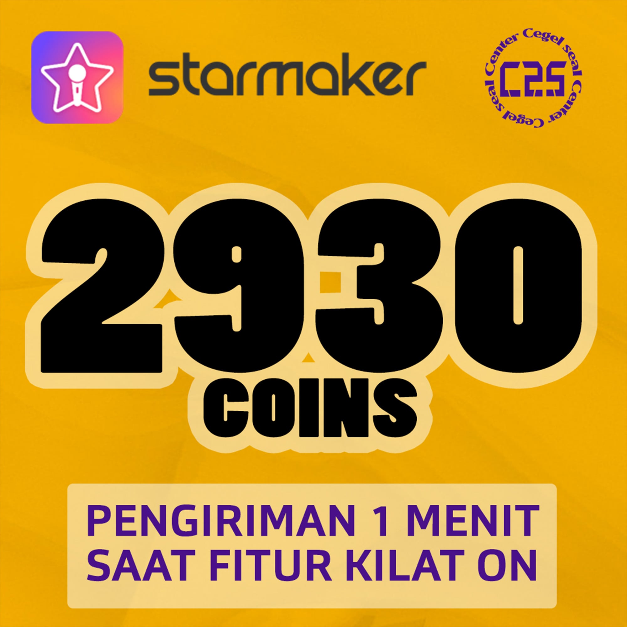 Jual 2930 Coins StarMaker Center Cegel Seal | VCGamers