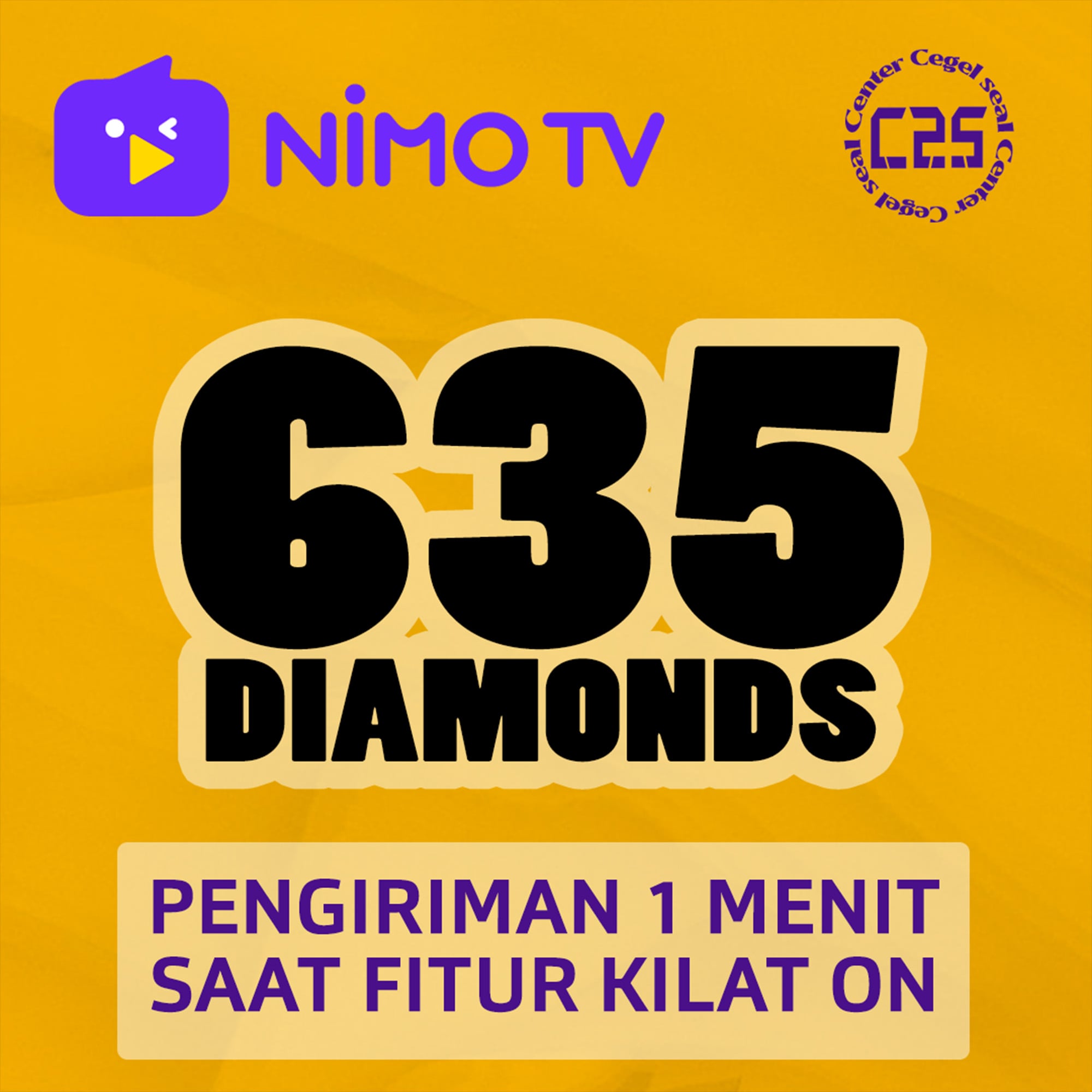 Jual 635 Diamonds Nimo TV Center Cegel Seal | VCGamers
