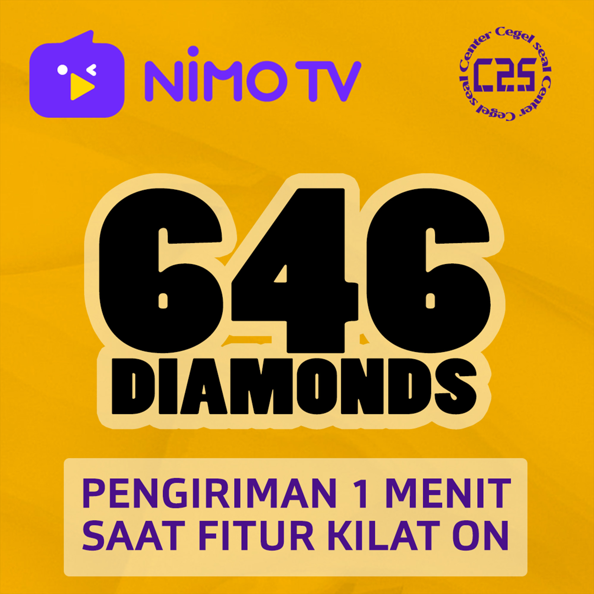 Jual 646 Diamonds Nimo TV Center Cegel Seal | VCGamers