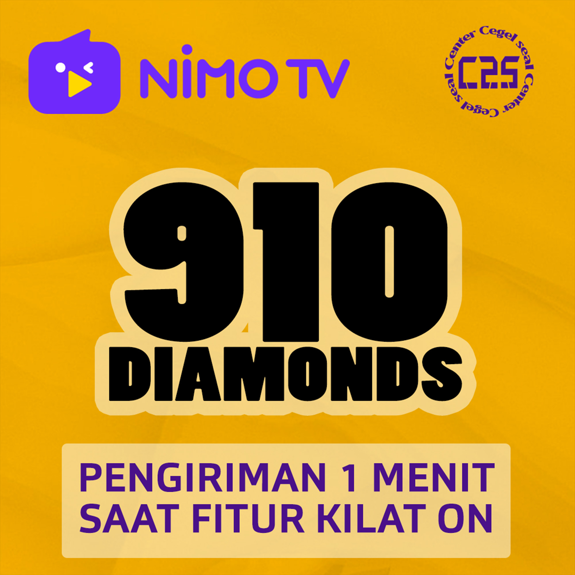 Jual 910 Diamonds Nimo TV Center Cegel Seal | VCGamers