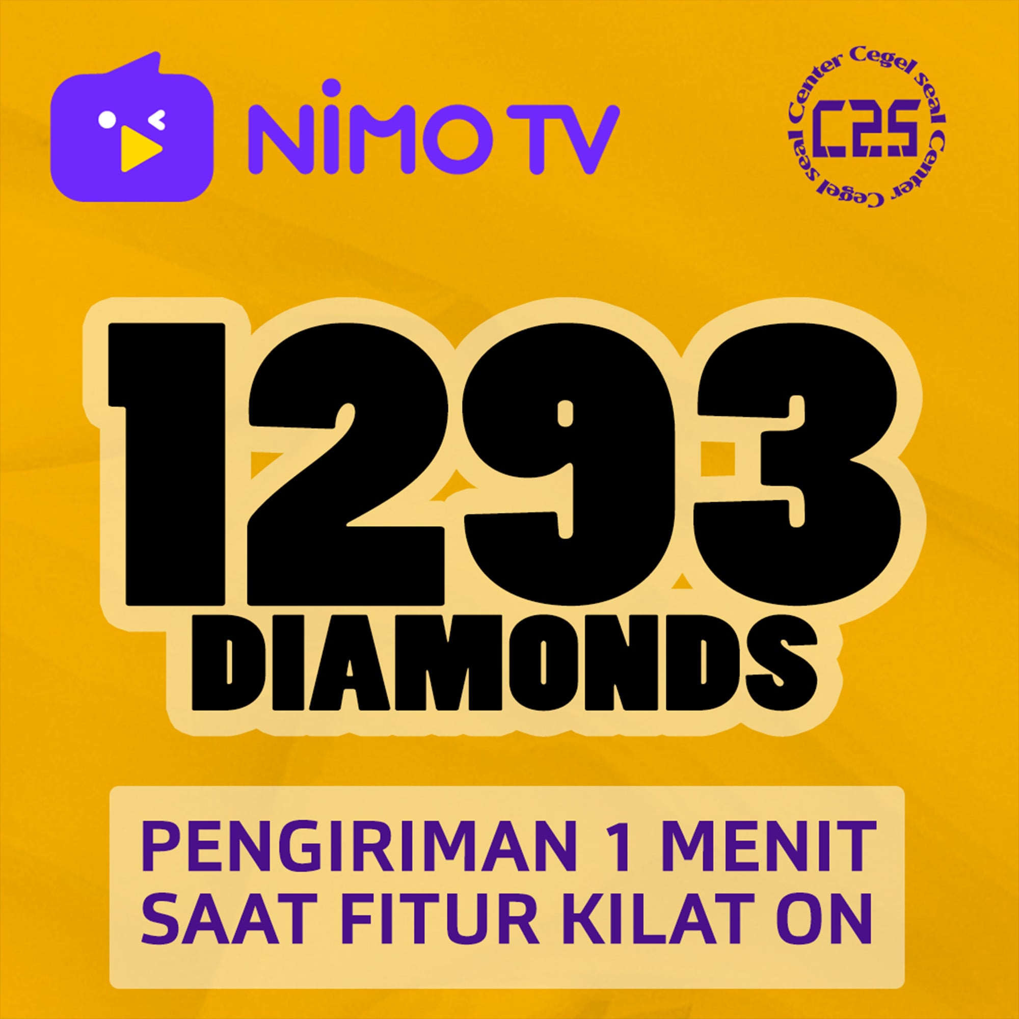Jual 1293 Diamonds Nimo TV Center Cegel Seal | VCGamers