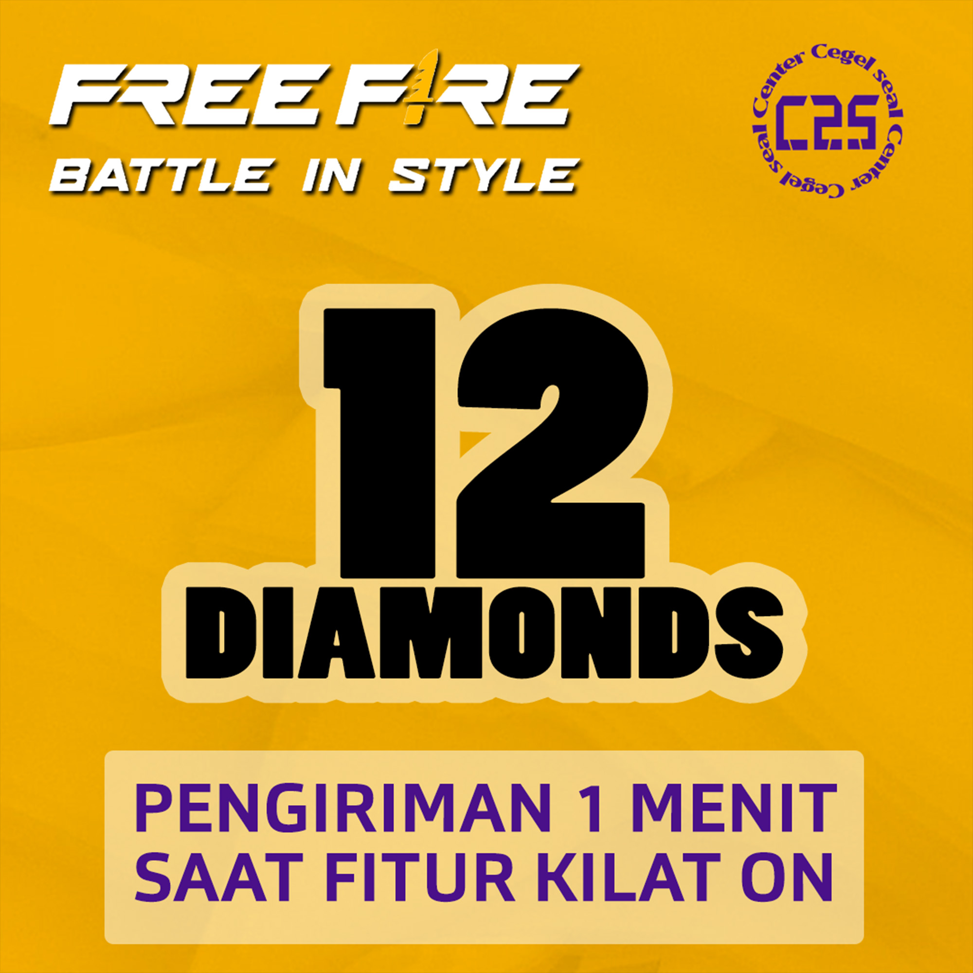 Jual 12 Diamonds 💎 Free Fire Center Cegel Seal | VCGamers