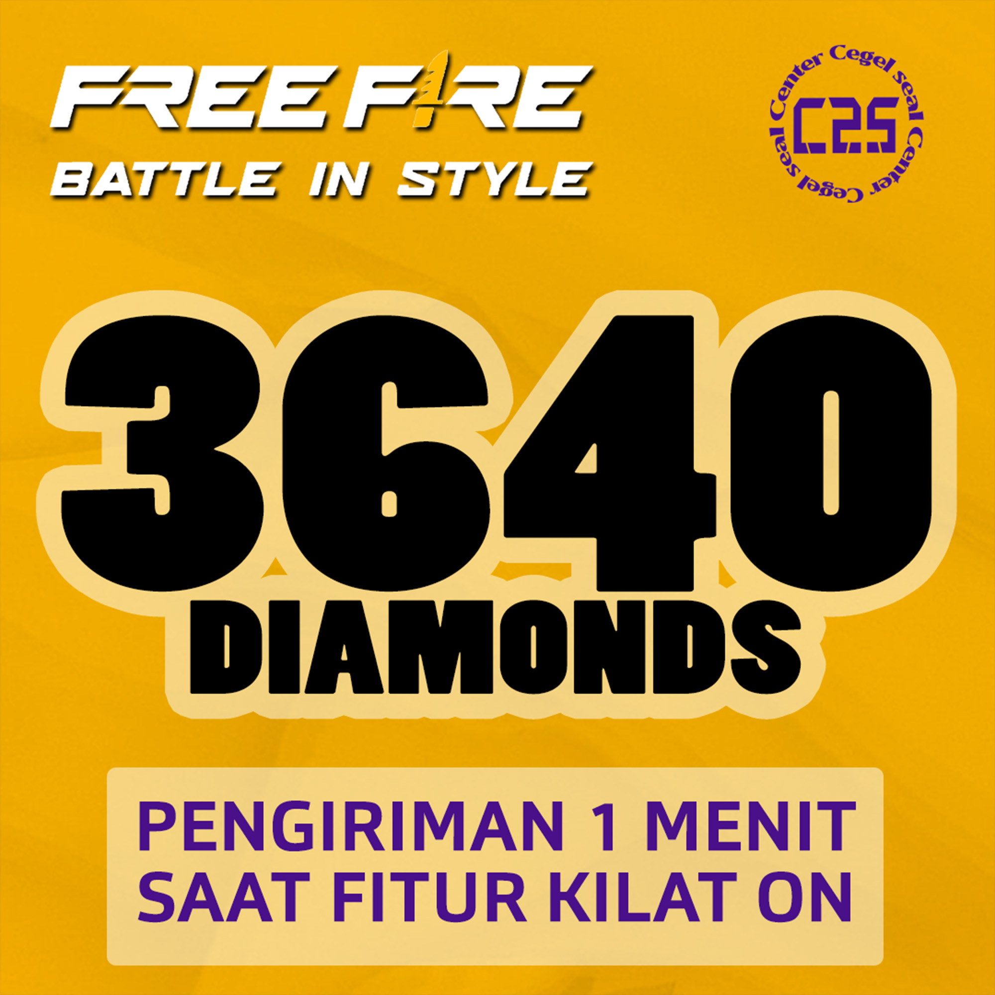 Jual 3.640 Diamonds 💎 Free Fire Center Cegel Seal | VCGamers