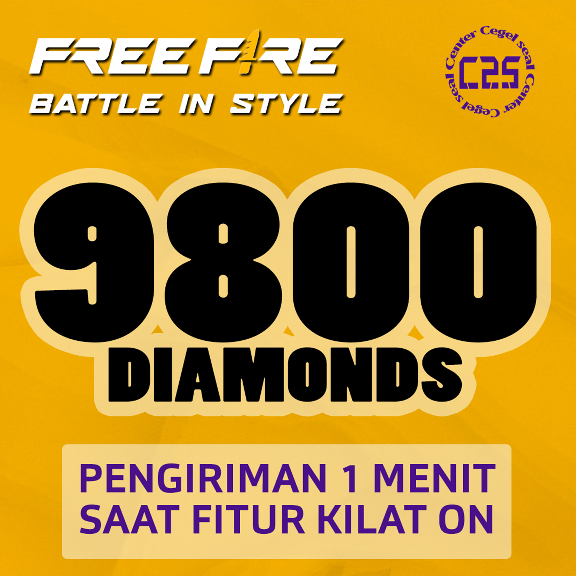 Jual 9.800 Diamonds 💎 Free Fire Center Cegel Seal | VCGamers