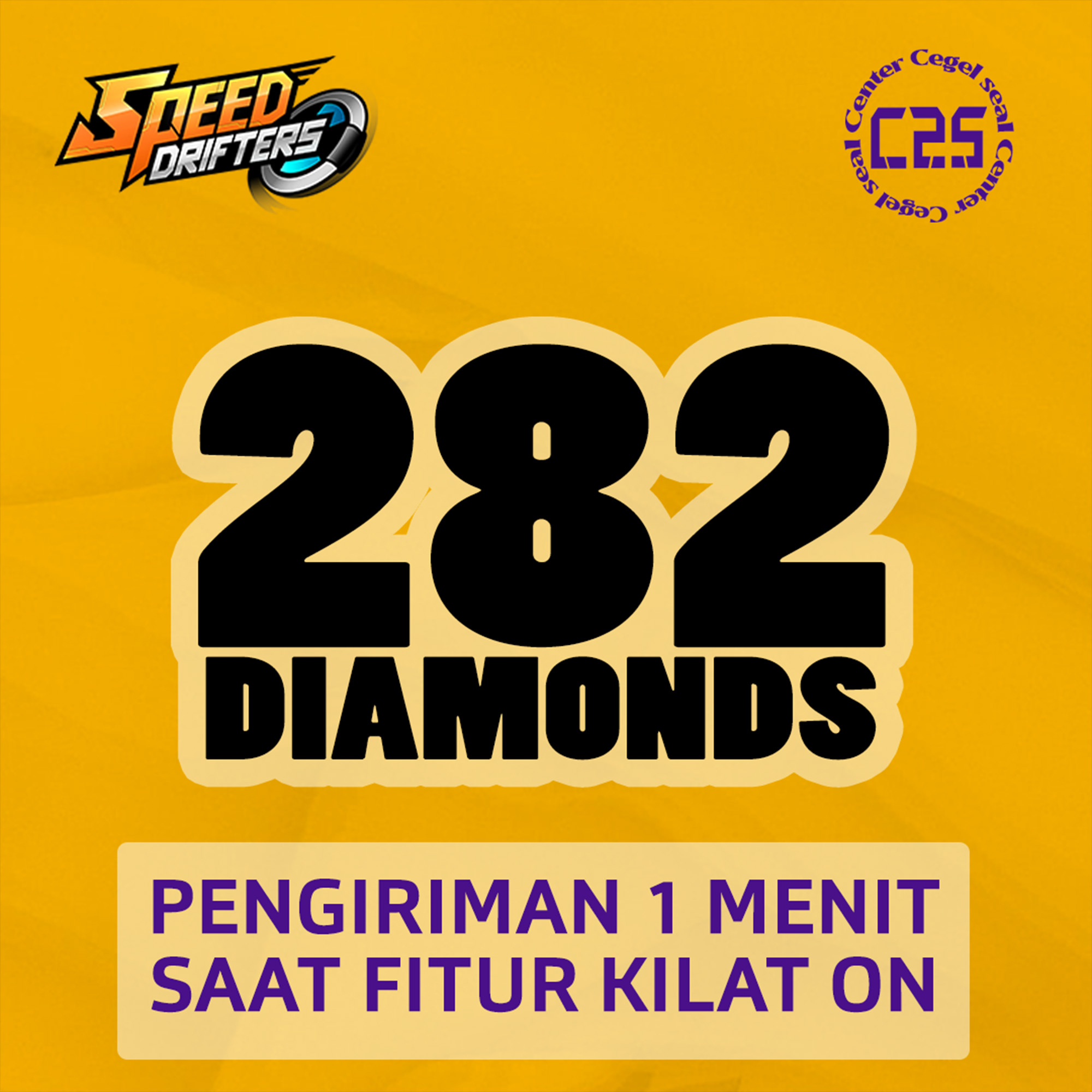 Jual 282 Diamonds Garena Speed Drifters Center Cegel Seal | VCGamers