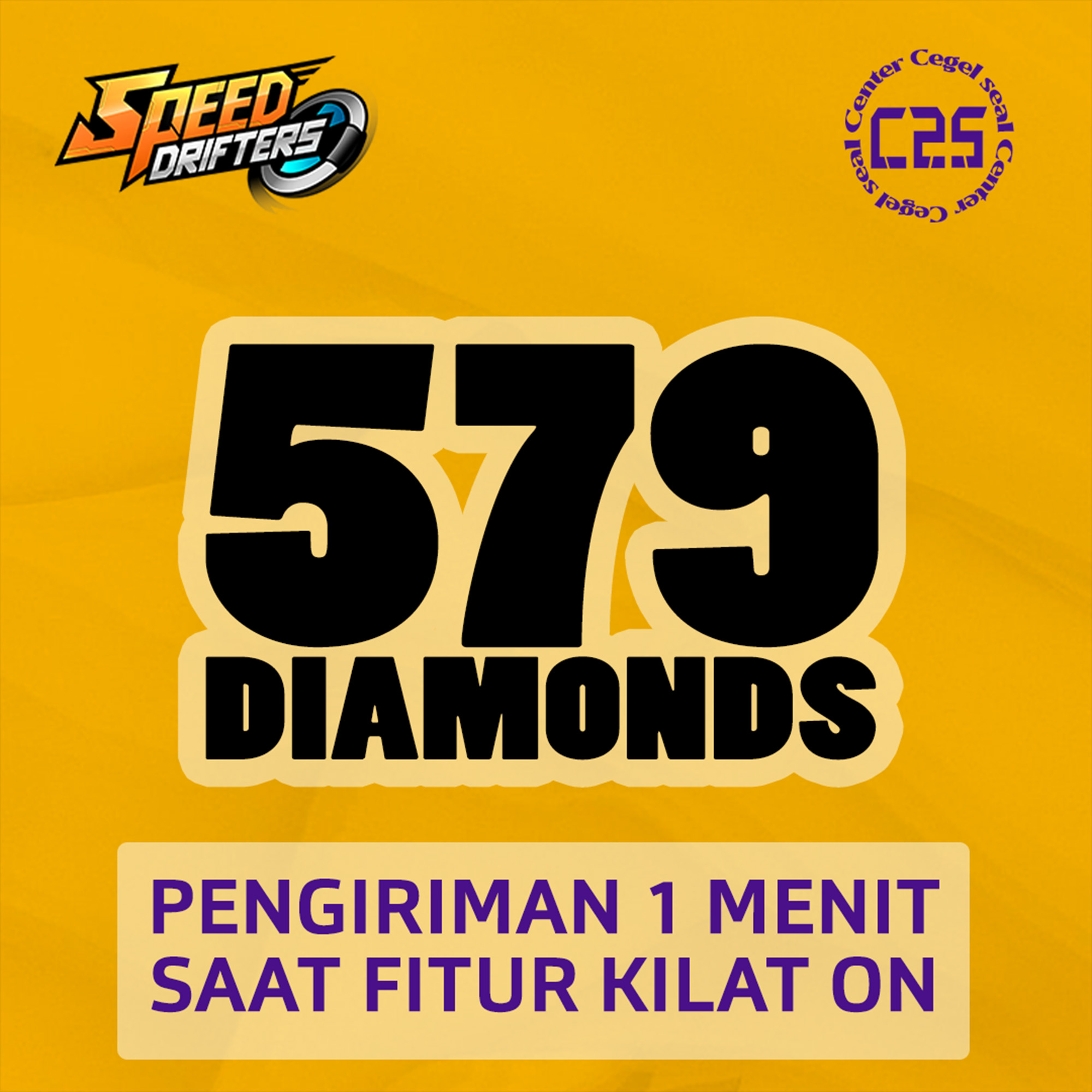 Jual 579 Diamonds Garena Speed Drifters Center Cegel Seal | VCGamers