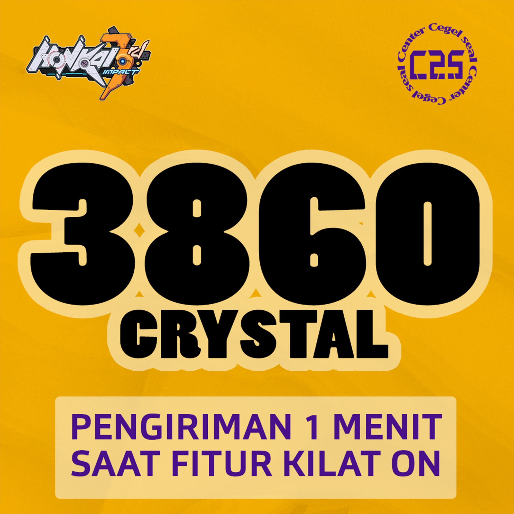 Jual 3.860 Crystal Honkai Impact 3 Center Cegel Seal | VCGamers