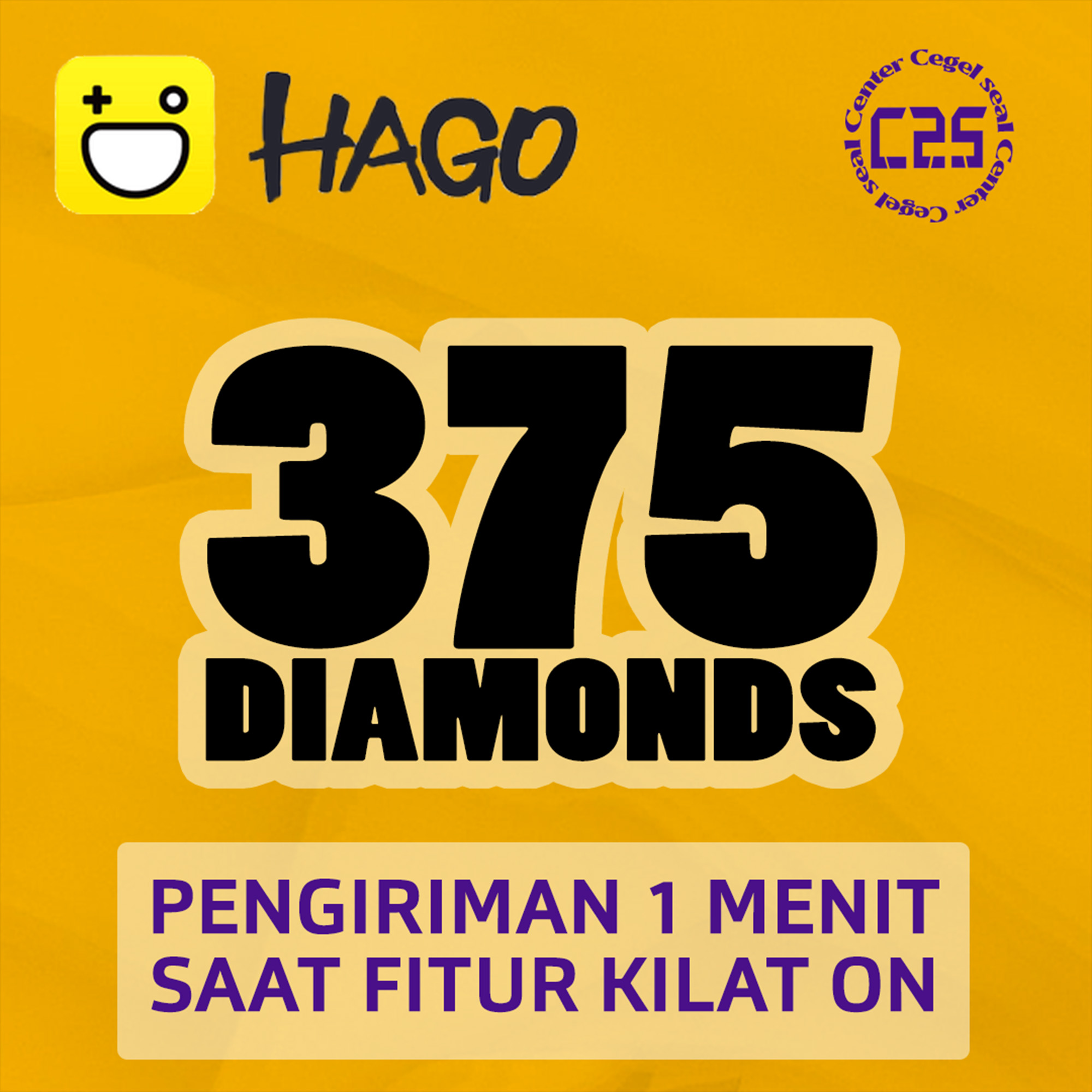 Jual 375 Diamonds - Hago Hago Center Cegel Seal | VCGamers