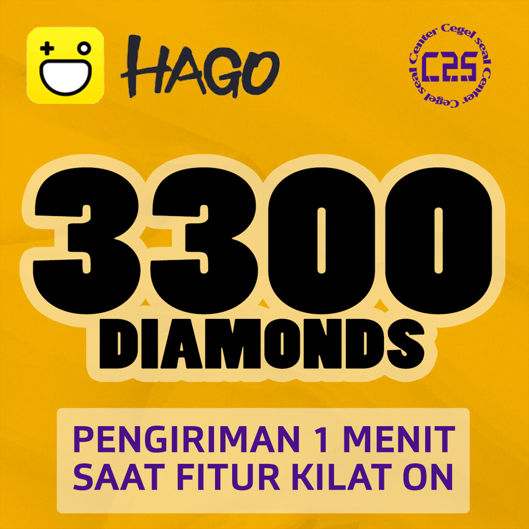 Jual 3300 Diamonds - Hago Hago Center Cegel Seal | VCGamers