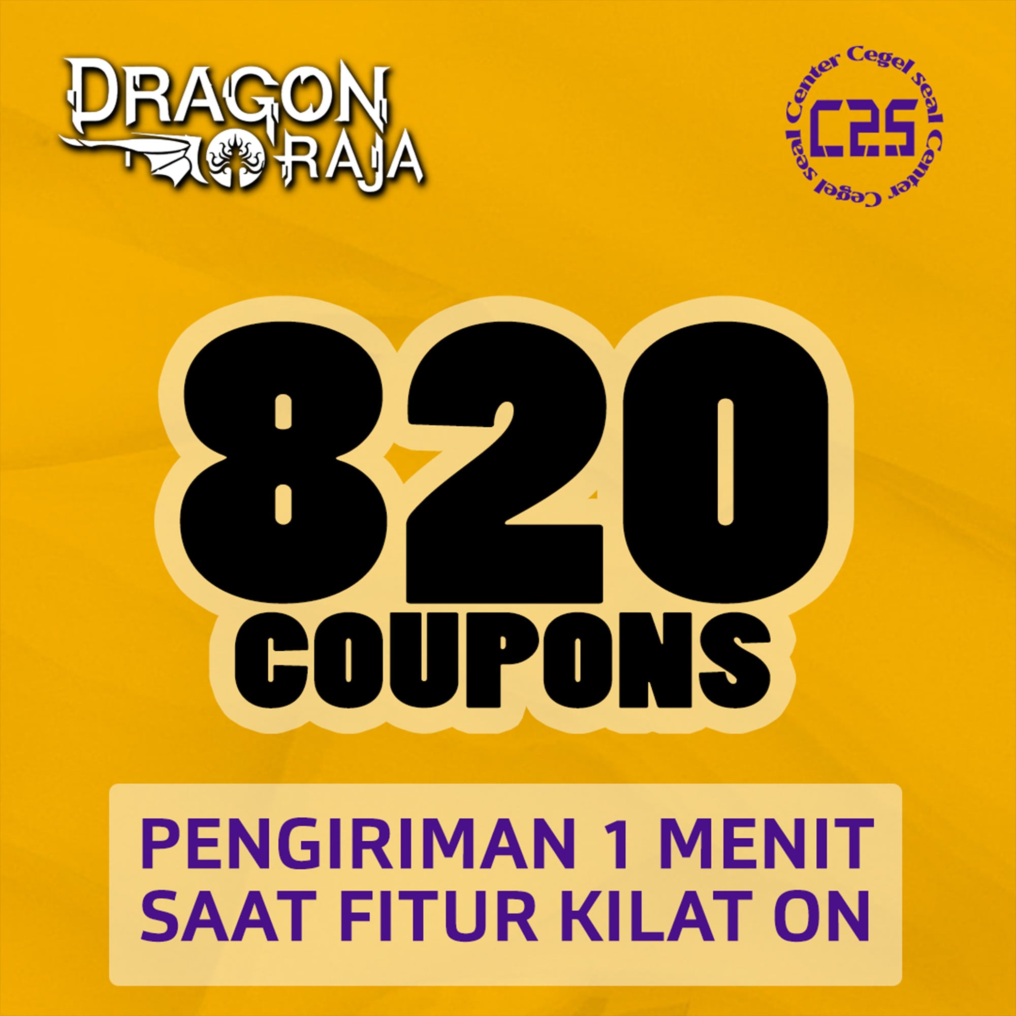 Jual 820 Coupons Dragon Raja Center Cegel Seal | VCGamers