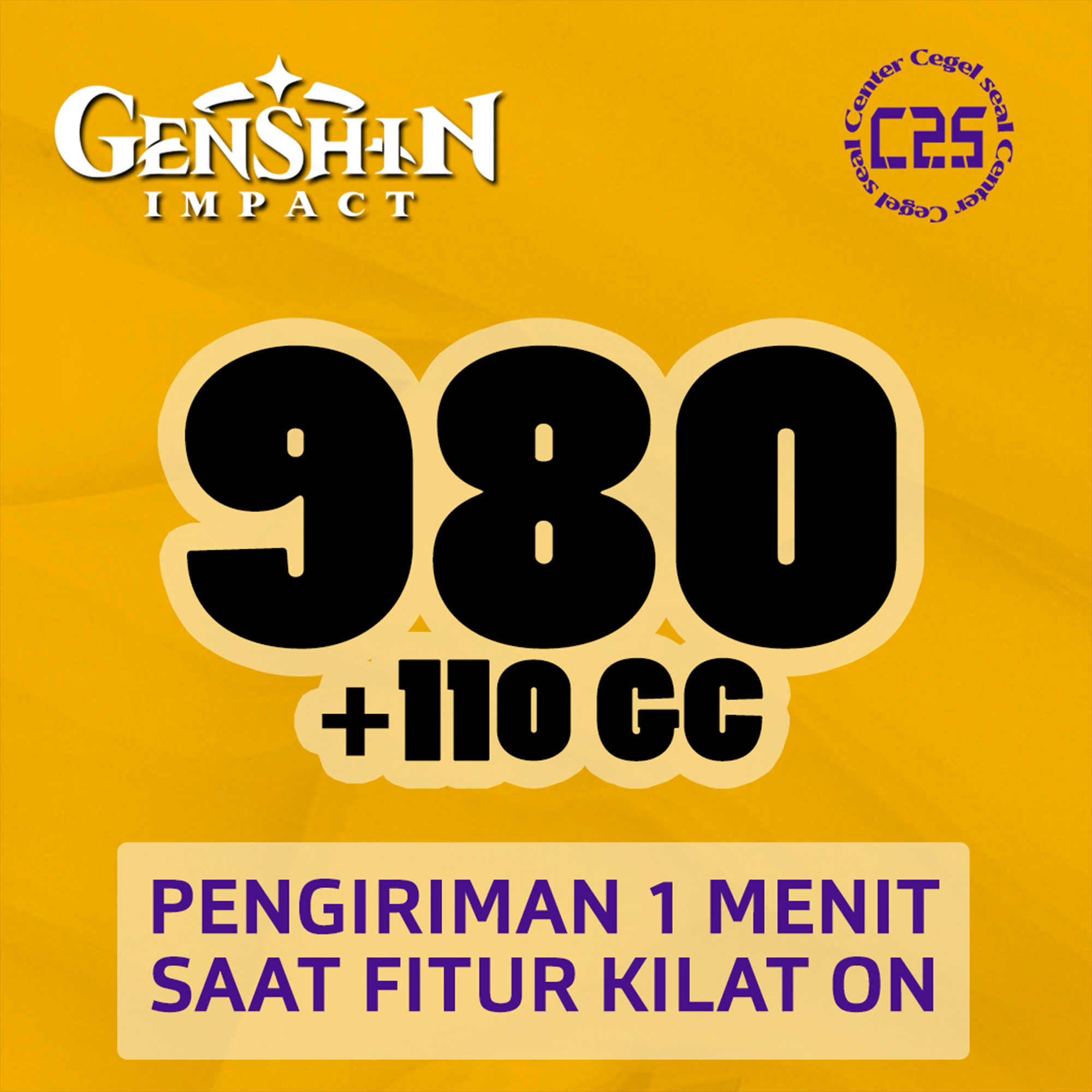 Jual 980 GC + Bonus - Genshin Genshin Impact Center Cegel Seal | VCGamers