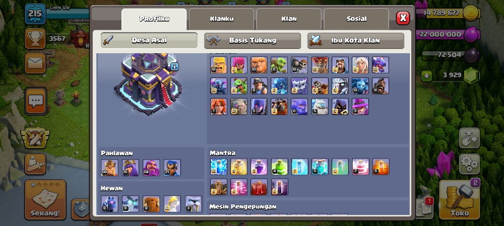 Jual Akun COC Clash of Clans Fabiokyle Gaming | VCGamers