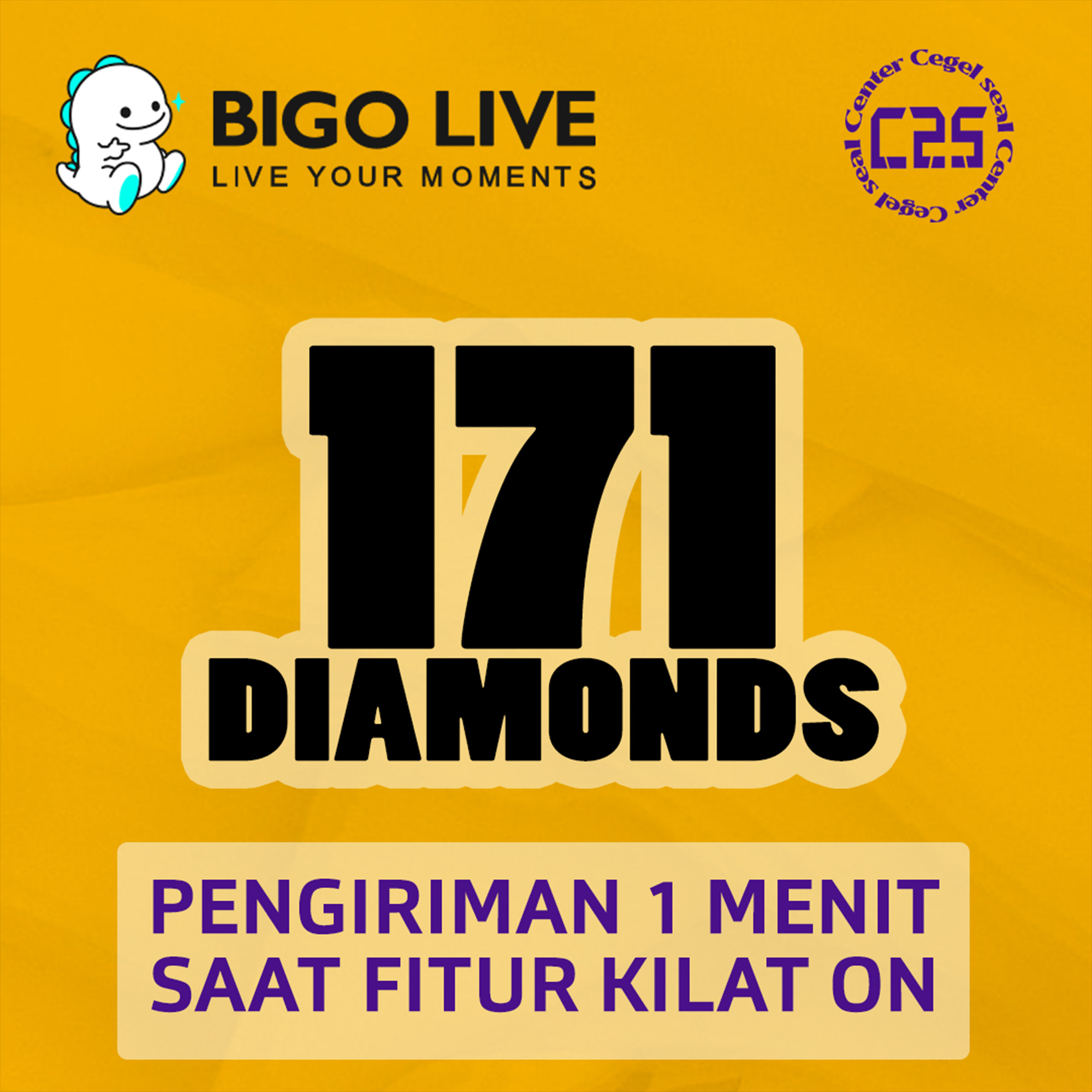 Jual 171 Diamonds Bigo Live Center Cegel Seal | VCGamers