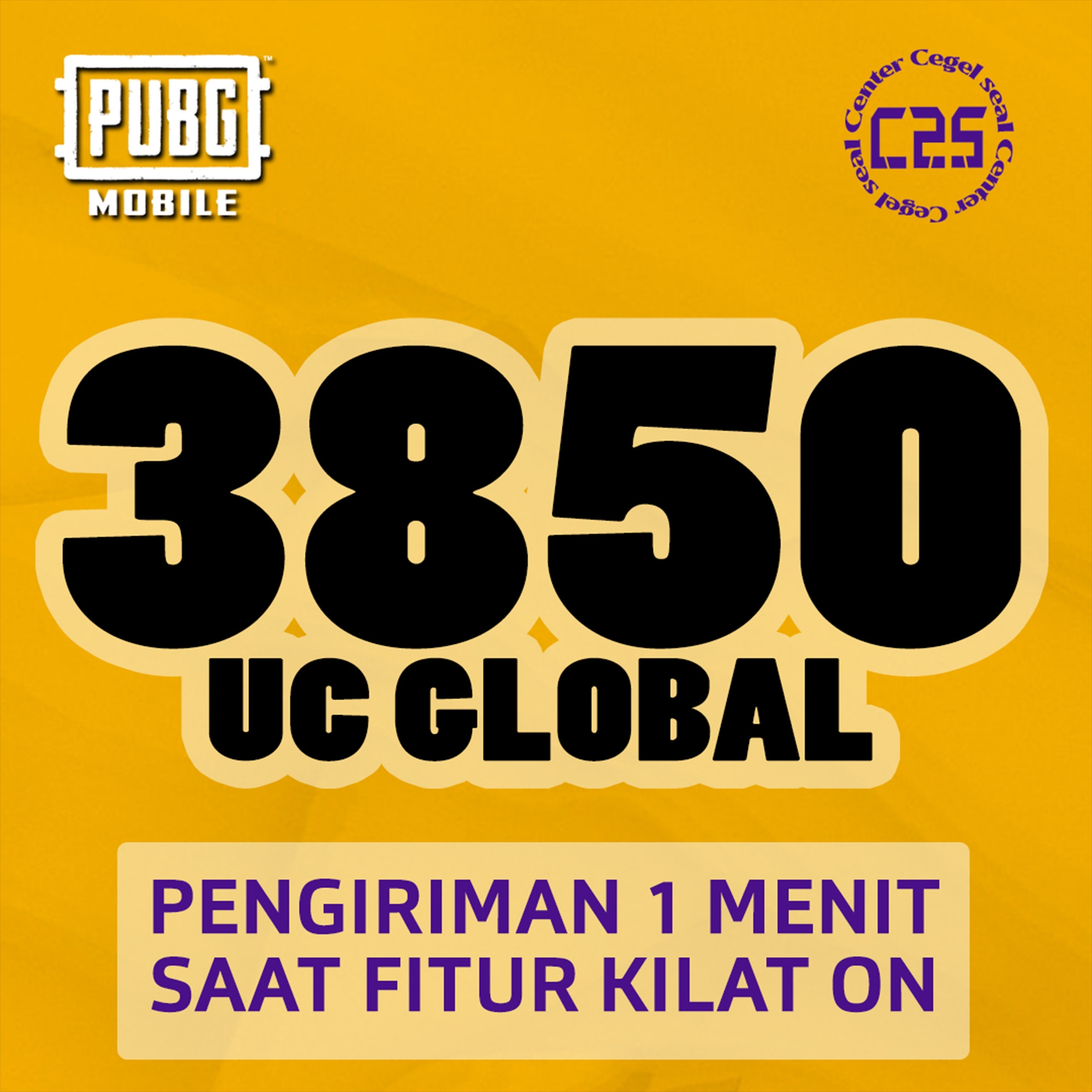 Jual 3.850 UC Global PUBG Mobile Center Cegel Seal | VCGamers
