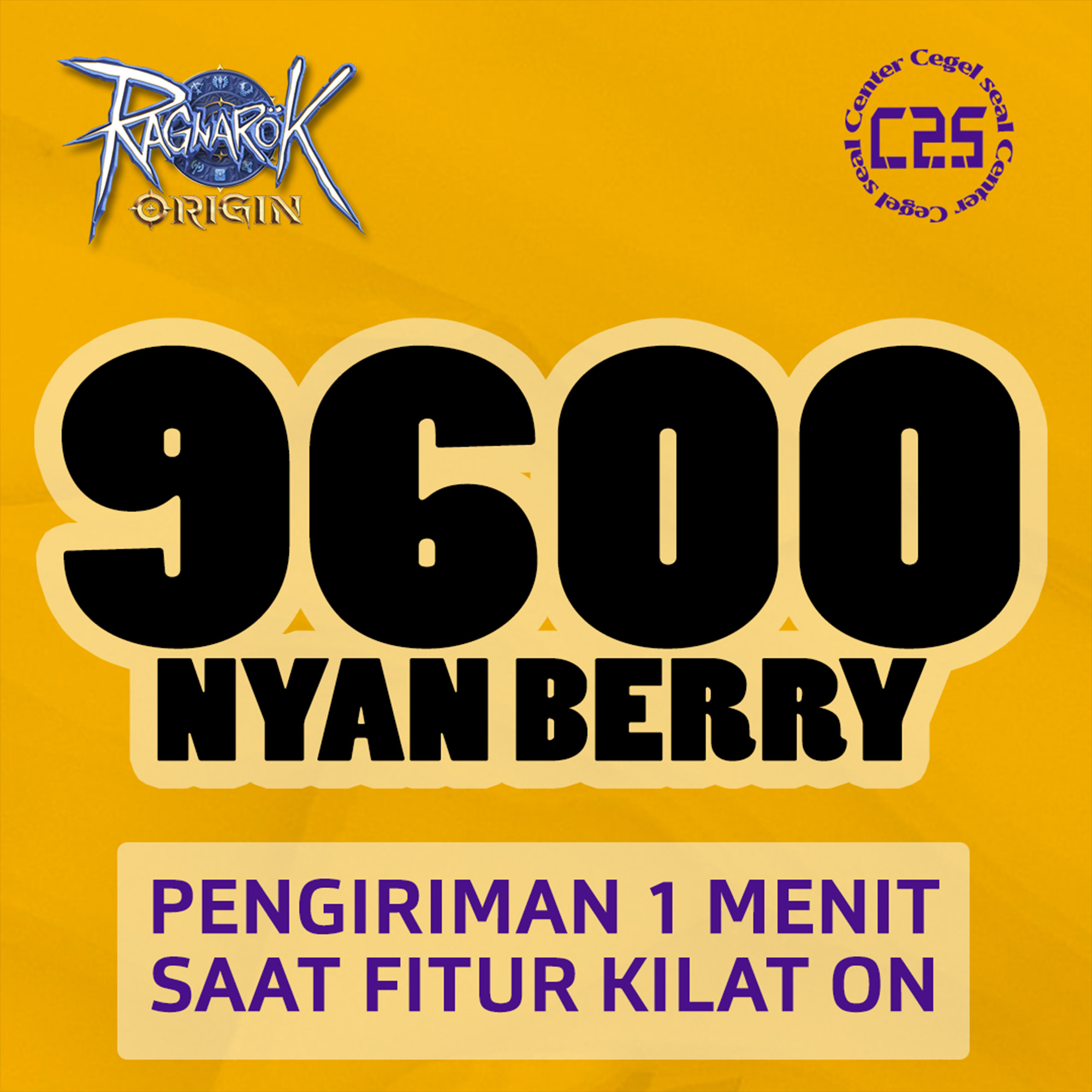 Jual 2 X 4800 Nyan Berry Ragnarok Origin Global (Link) Center Cegel Seal | VCGamers