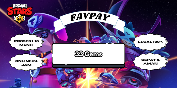 Jual 33 Gems Brawl Stars FAVPAY | VCGamers